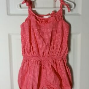 Janie And Jack Pink Polka Dot Sleeveless Bubble Shorts Outfit 4 Girls